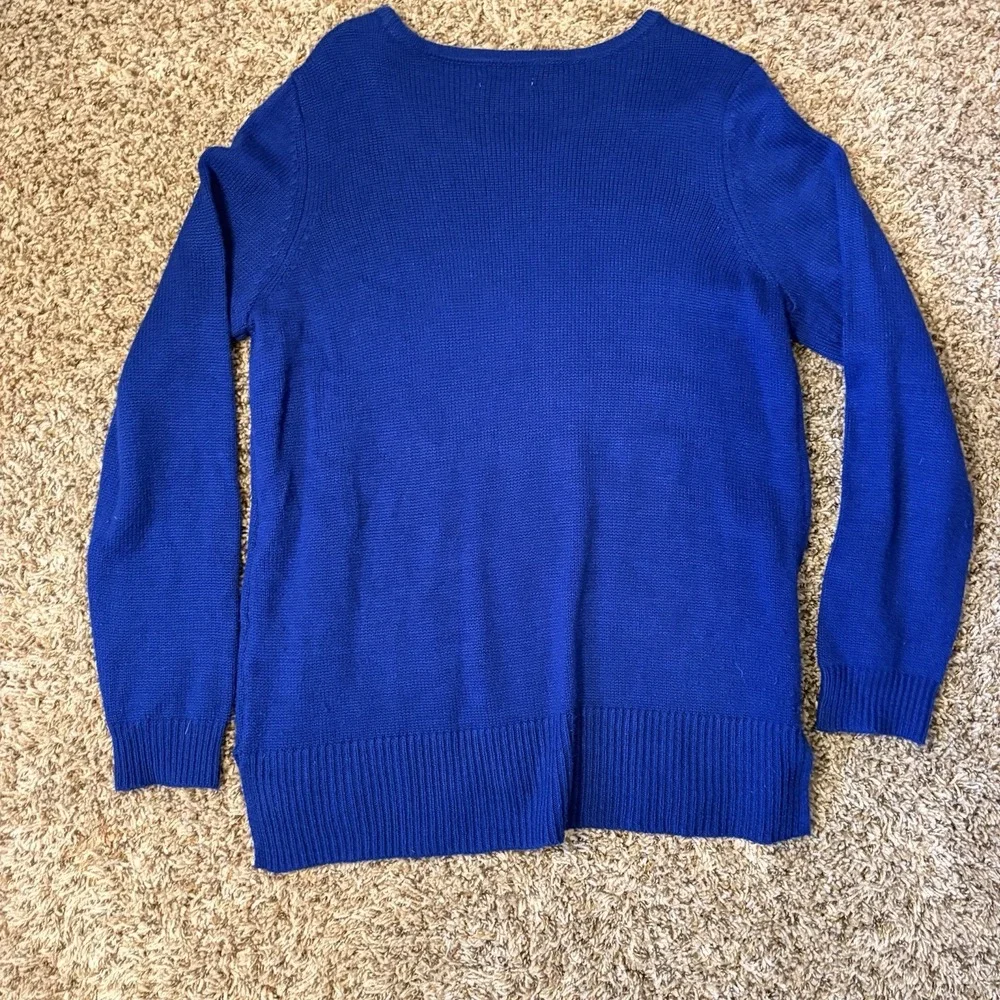 Croft & Barrow Blue Snowflake Pullover Sweater Crew Neck Long Sleeve L